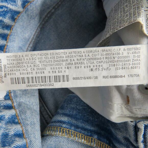 Zara Wide Leg Patchwork Collection Jeans Color Block Bell Bottom Jeans Size 6 - Picture 8 of 11